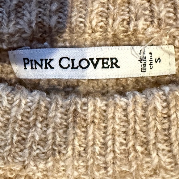 Pink Clover Beige Knit Sweater Size Small - Picture 11 of 16